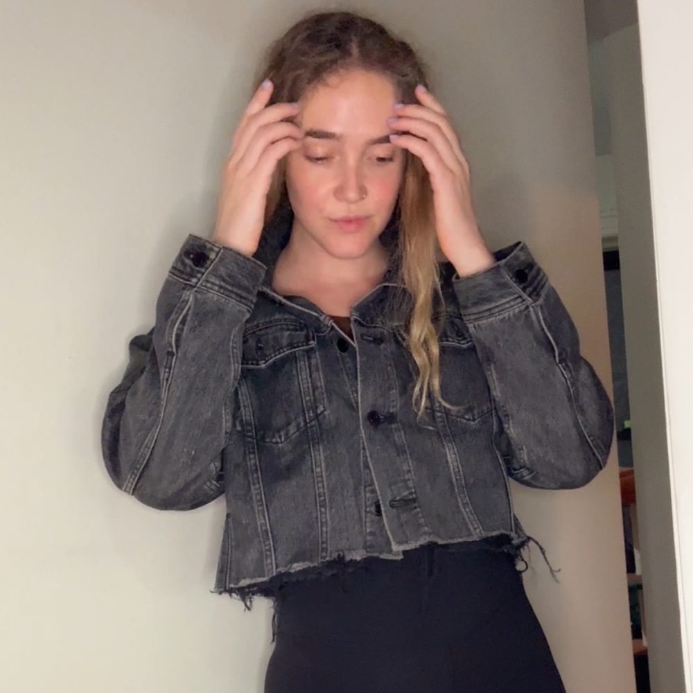 Washed Black Cropped Denim Jacket - Everlane